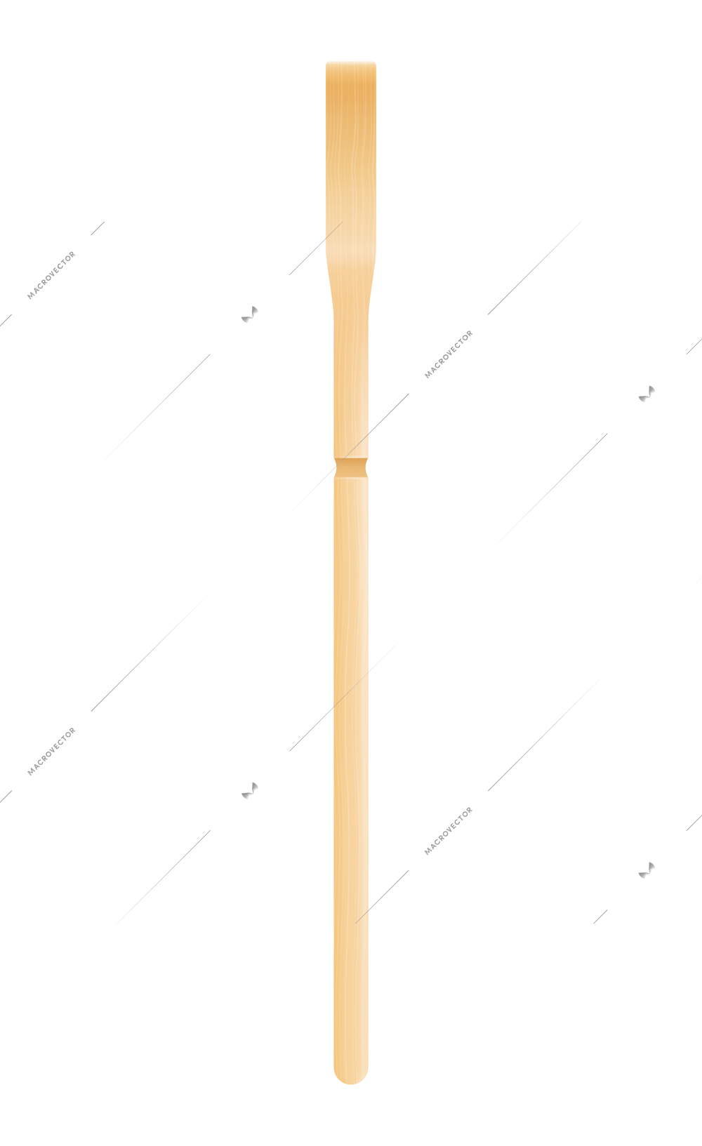 Blue matcha tea realistic composition with isolated image of wooden stick vector illustration