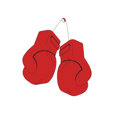 Boxing isometric composition with isolated image of boxing gloves vector illustration