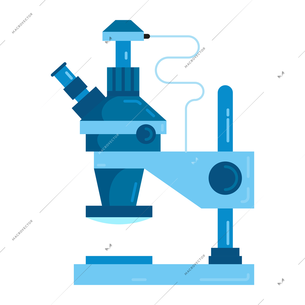 Digital medicine composition with isolated image of microscope vector illustration