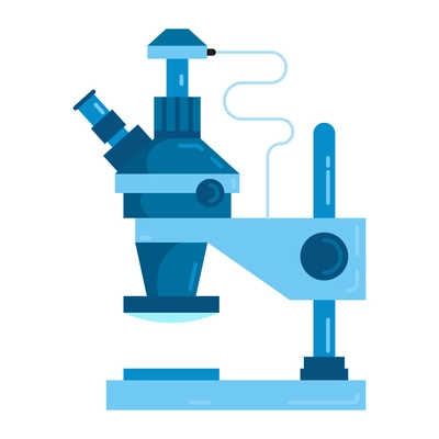 Digital medicine composition with isolated image of microscope vector illustration