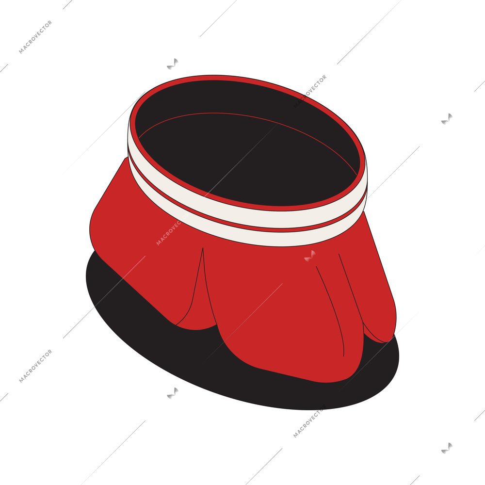Boxing isometric composition with isolated image of boxing trousers vector illustration