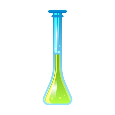 Chemistry laboratory composition with isolated image of high glass vial vector illustration