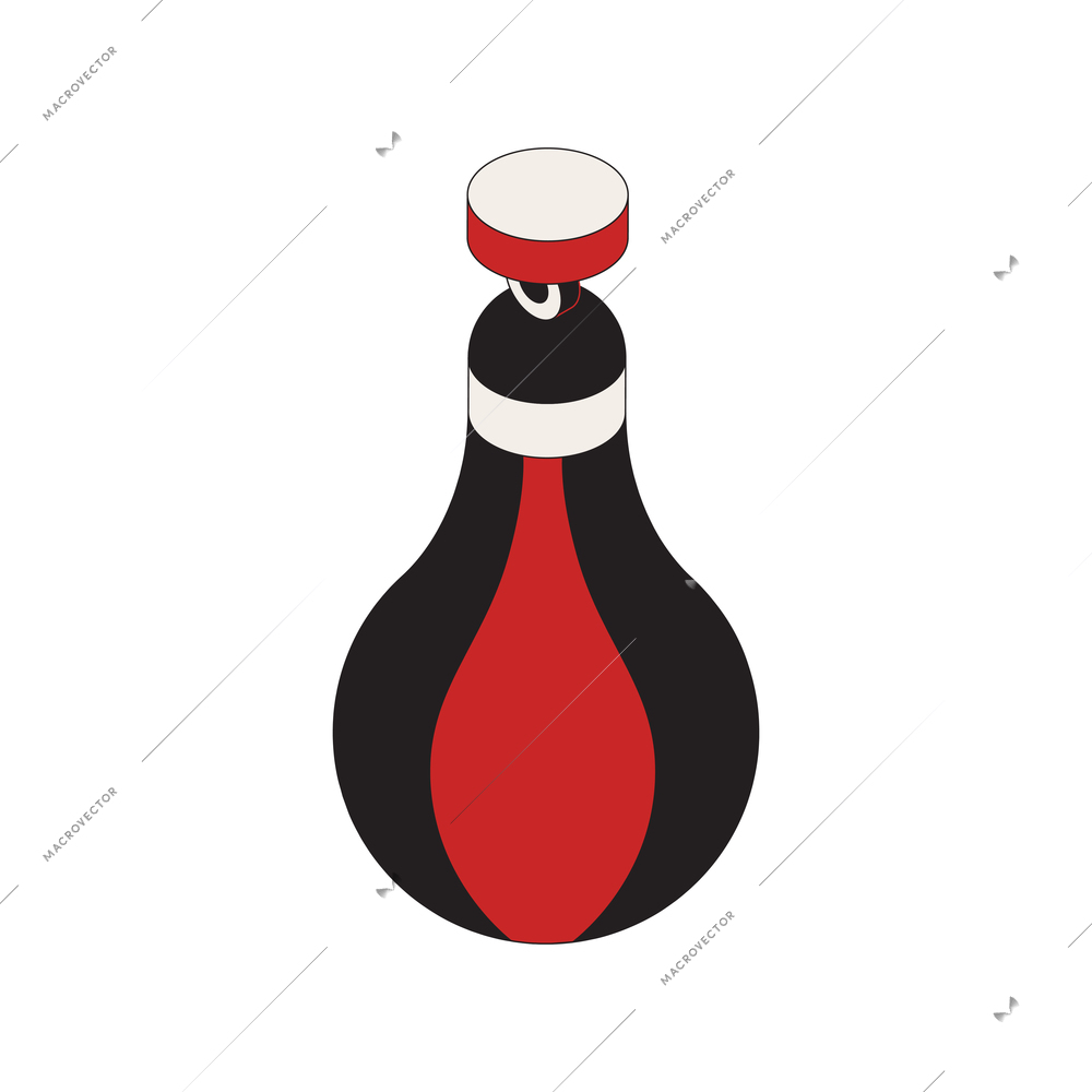 Boxing isometric composition with isolated image of training punch bag vector illustration