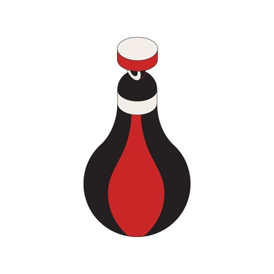 Boxing isometric composition with isolated image of training punch bag vector illustration