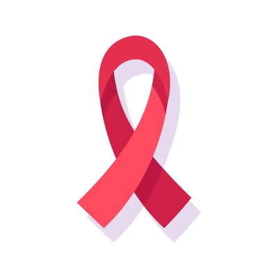 Hiv aids flat composition with isolated image of red ribbon symbol for tolerance vector illustration