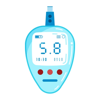 Digital medicine composition with isolated image of smart blood sensor sugar detector vector illustration