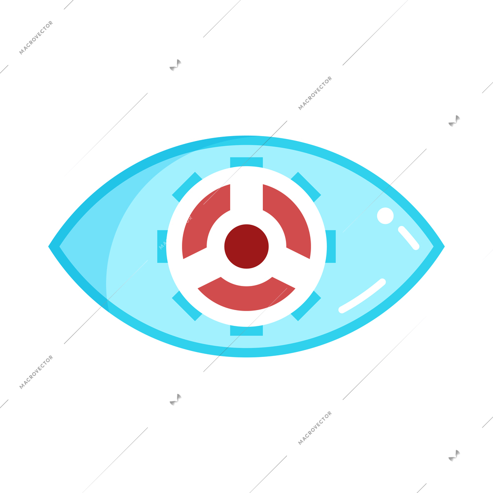 Digital medicine composition with isolated image of human eye with artificial symbol vector illustration