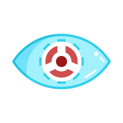 Digital medicine composition with isolated image of human eye with artificial symbol vector illustration