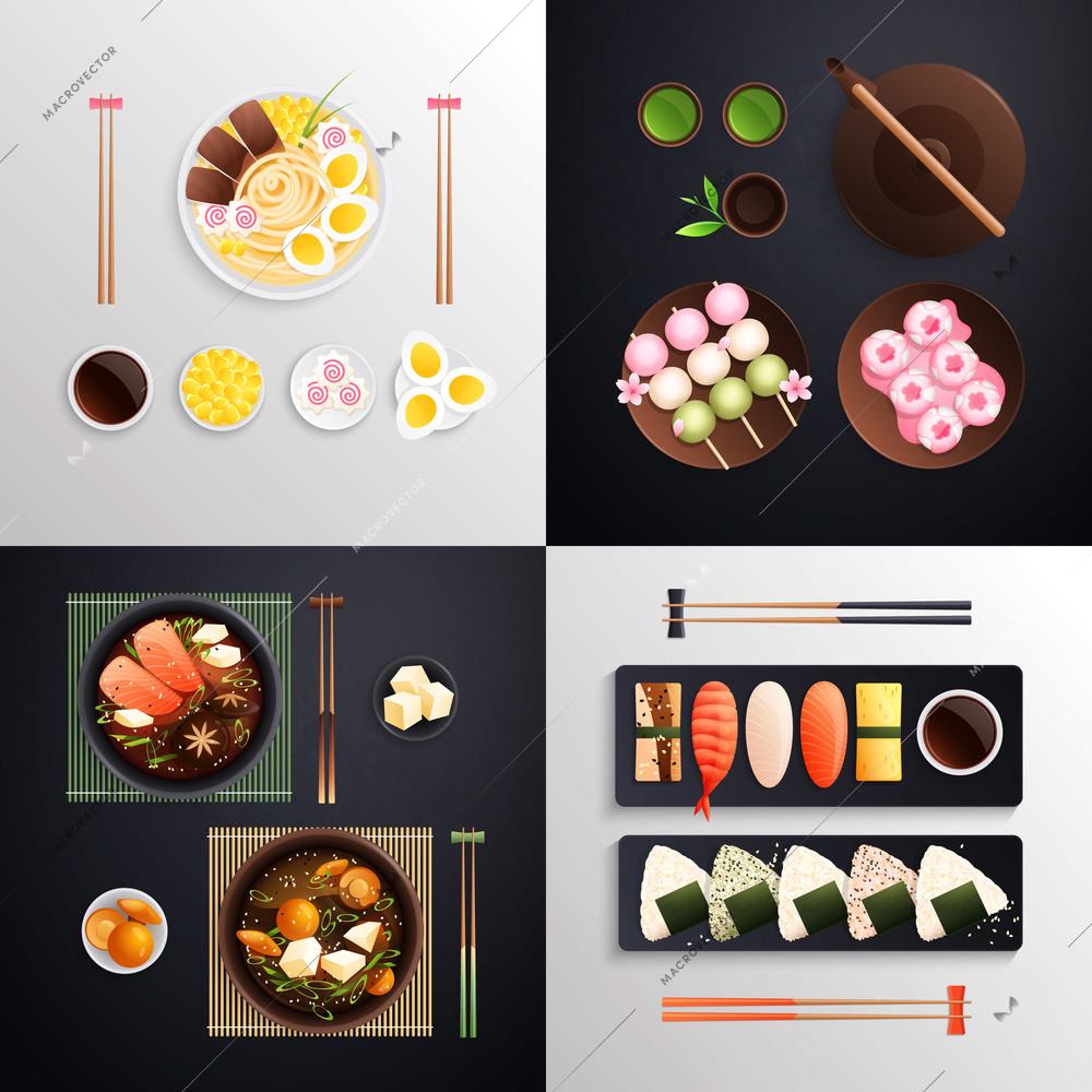 A vector illustration of Japanese Food Cuisine