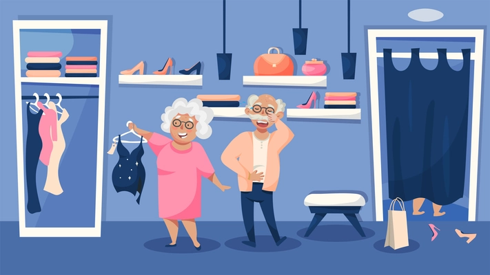 funny old couple clipart