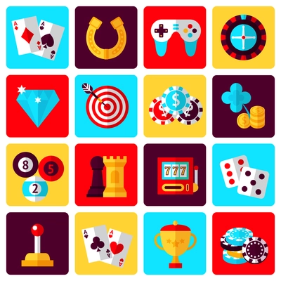 Casino smart and video games icons set with gambling poker roulette isolated vector illustration