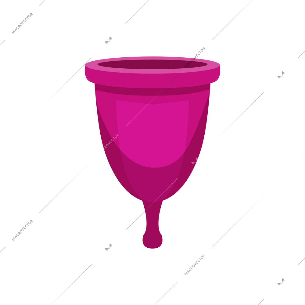 Pink menstrual cup on white background flat vector illustration