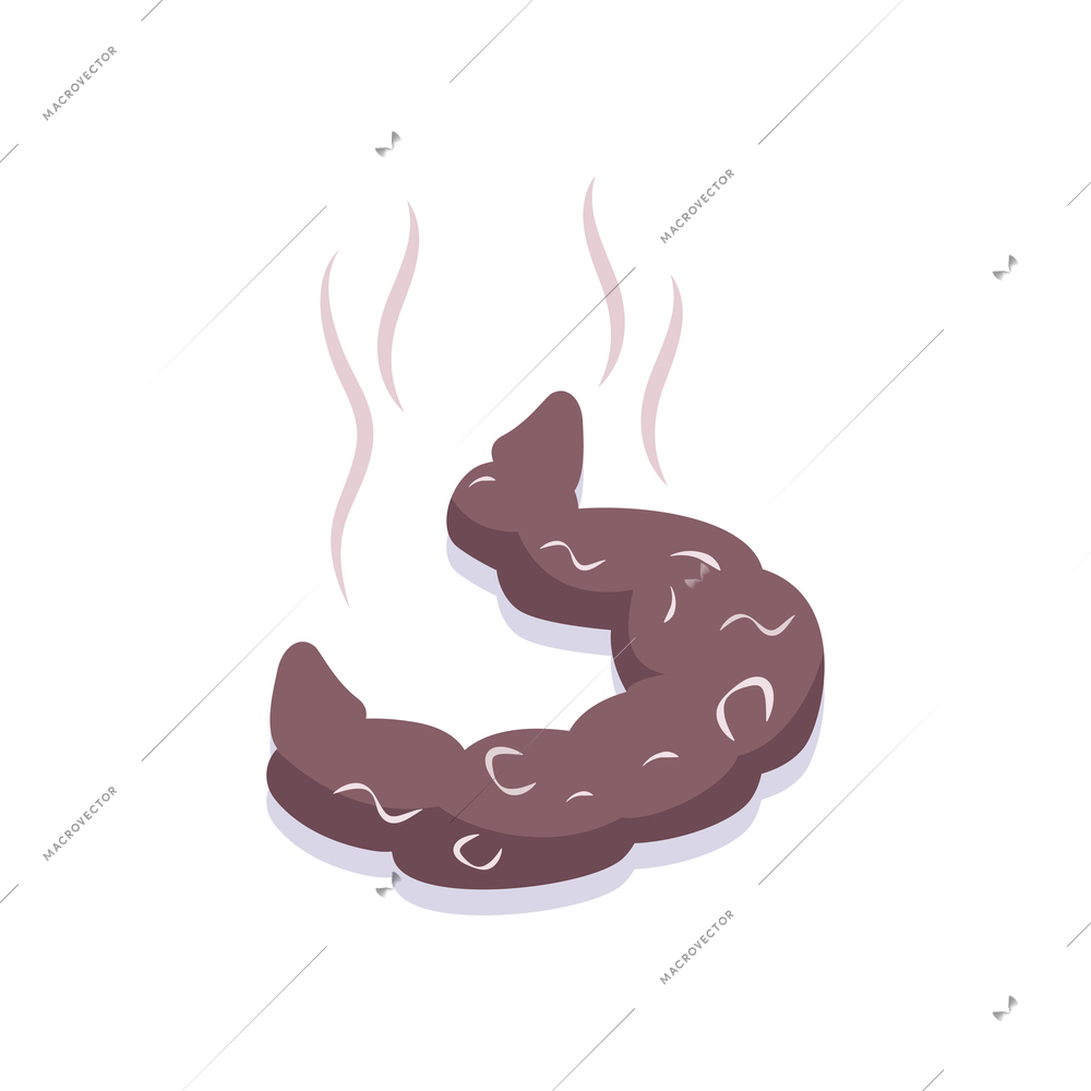 Flat icon with helminths in feces vector illustration