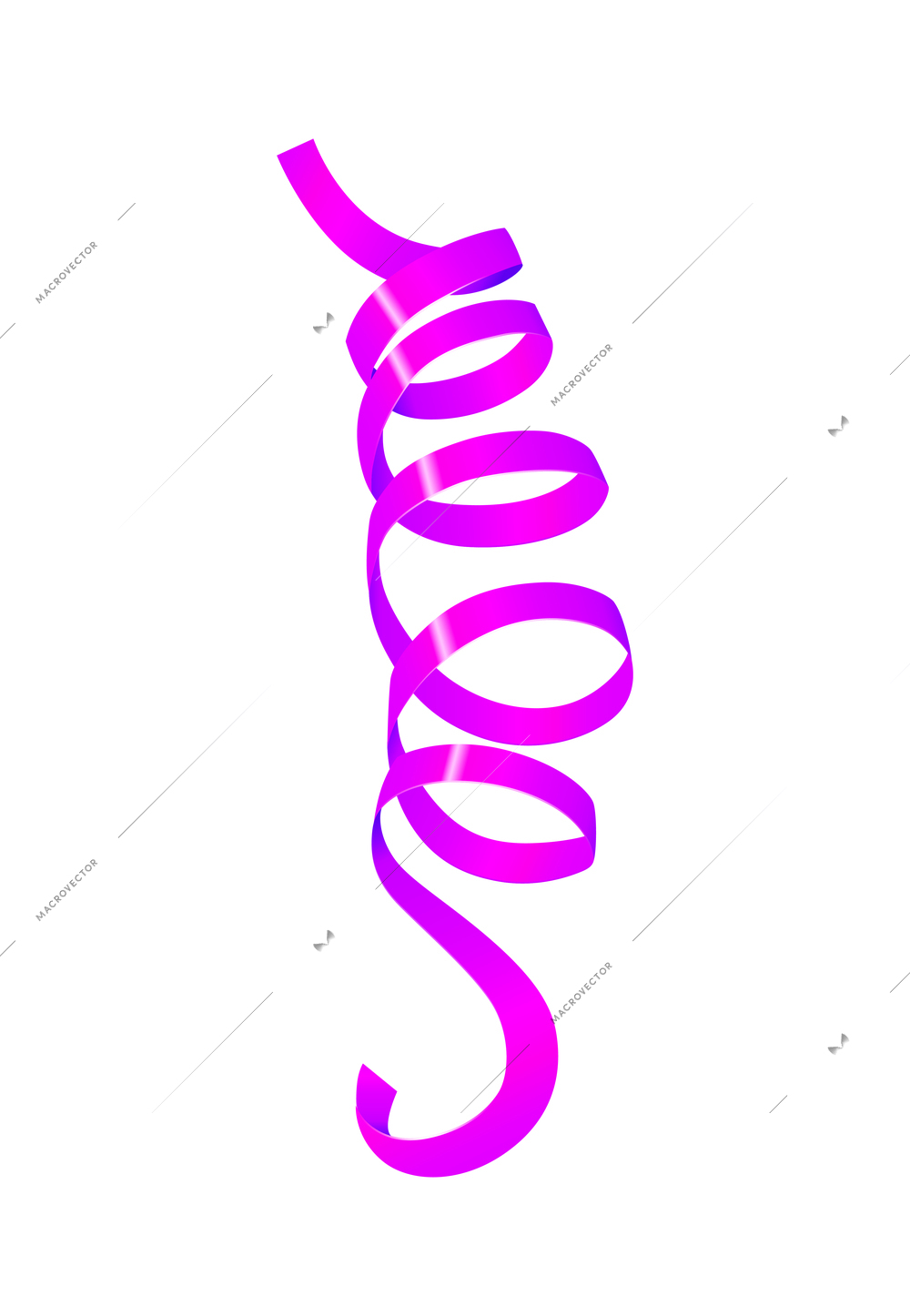 Realistic twisted color serpentine on white background vector illustration