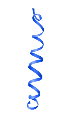 Realistic hanging serpentine in blue color on white background vector illustration