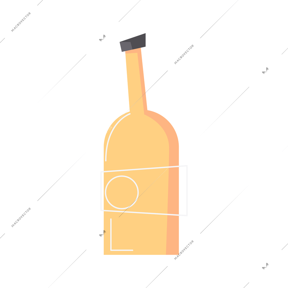 Flat bottle in yellow color icon vector illustration