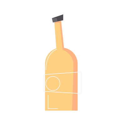 Flat bottle in yellow color icon vector illustration