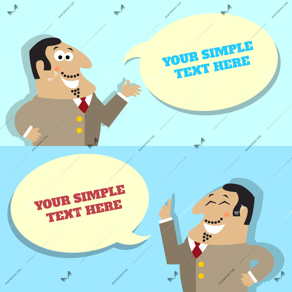 Business life. Businessman speech bubble with place for your message template vector illustration