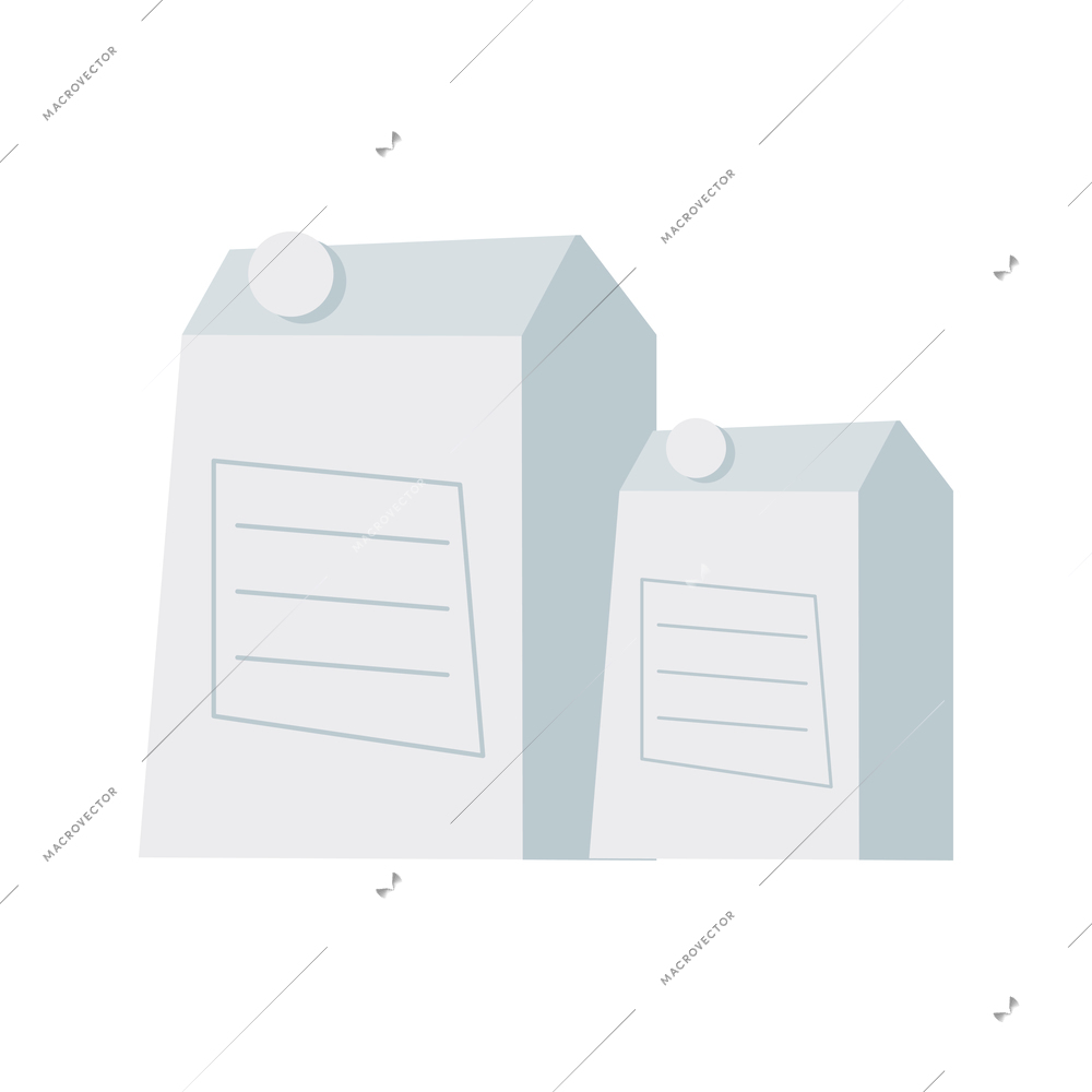 Two big and small cartons of milk flat vector illustration