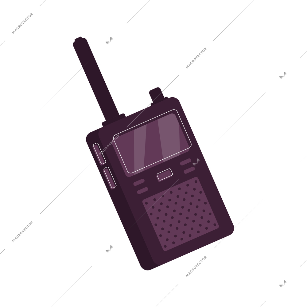 Flat icon with radio transceiver walkie talkie vector illustration