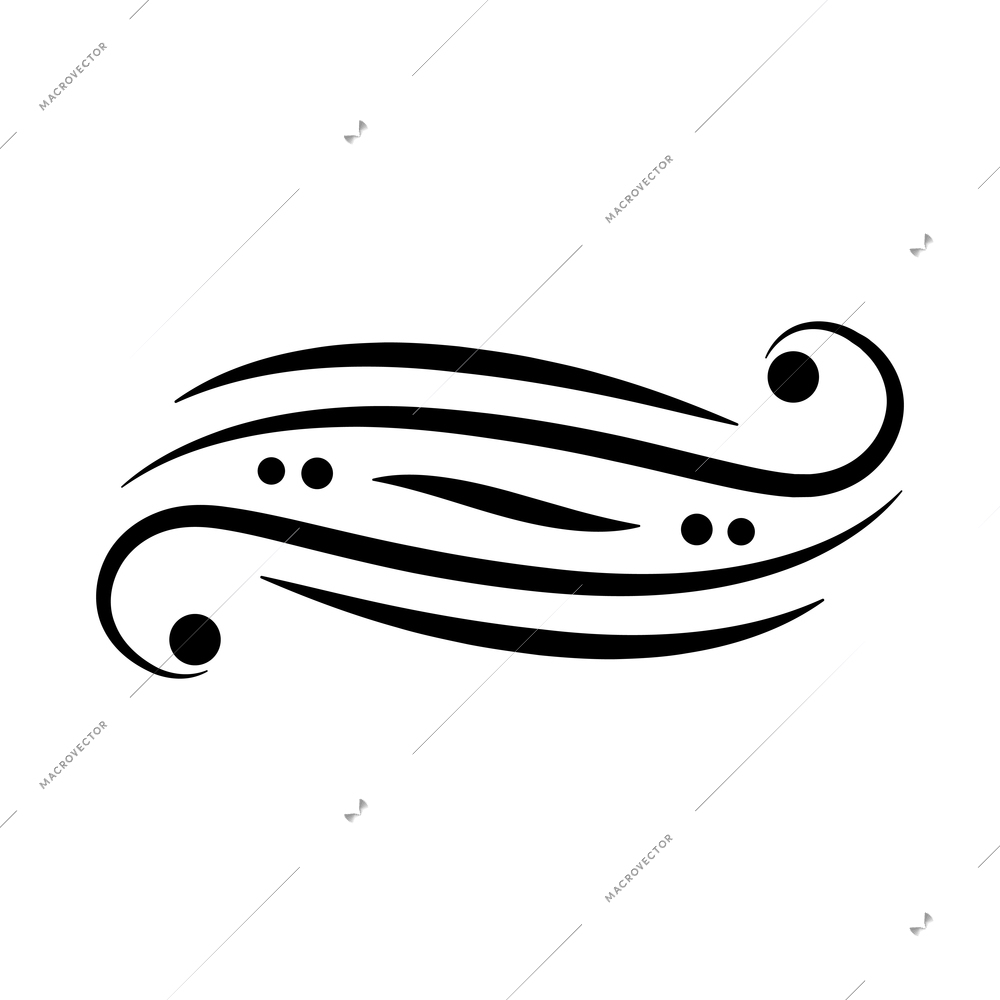 Decorative design element with swirls vintage vector illustration