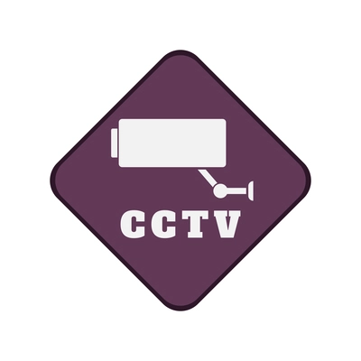 Cctv security camera video surveillance flat sign vector illustration