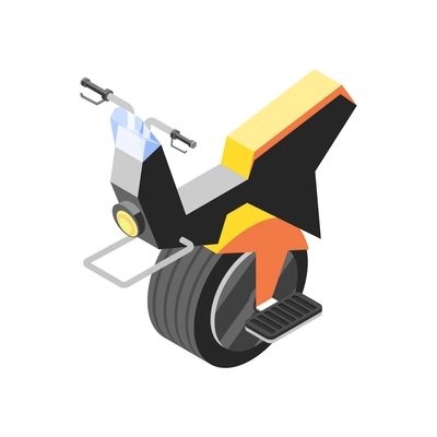 Modern personal transport isometric icon with 3d monocycle vector illustration