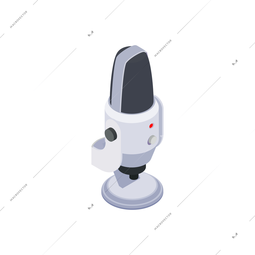 Radio microphone isometric icon 3d vector illustration