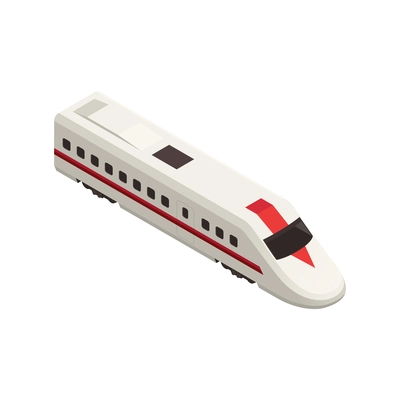 Isometric icon with high speed train carriage 3d vector illustration