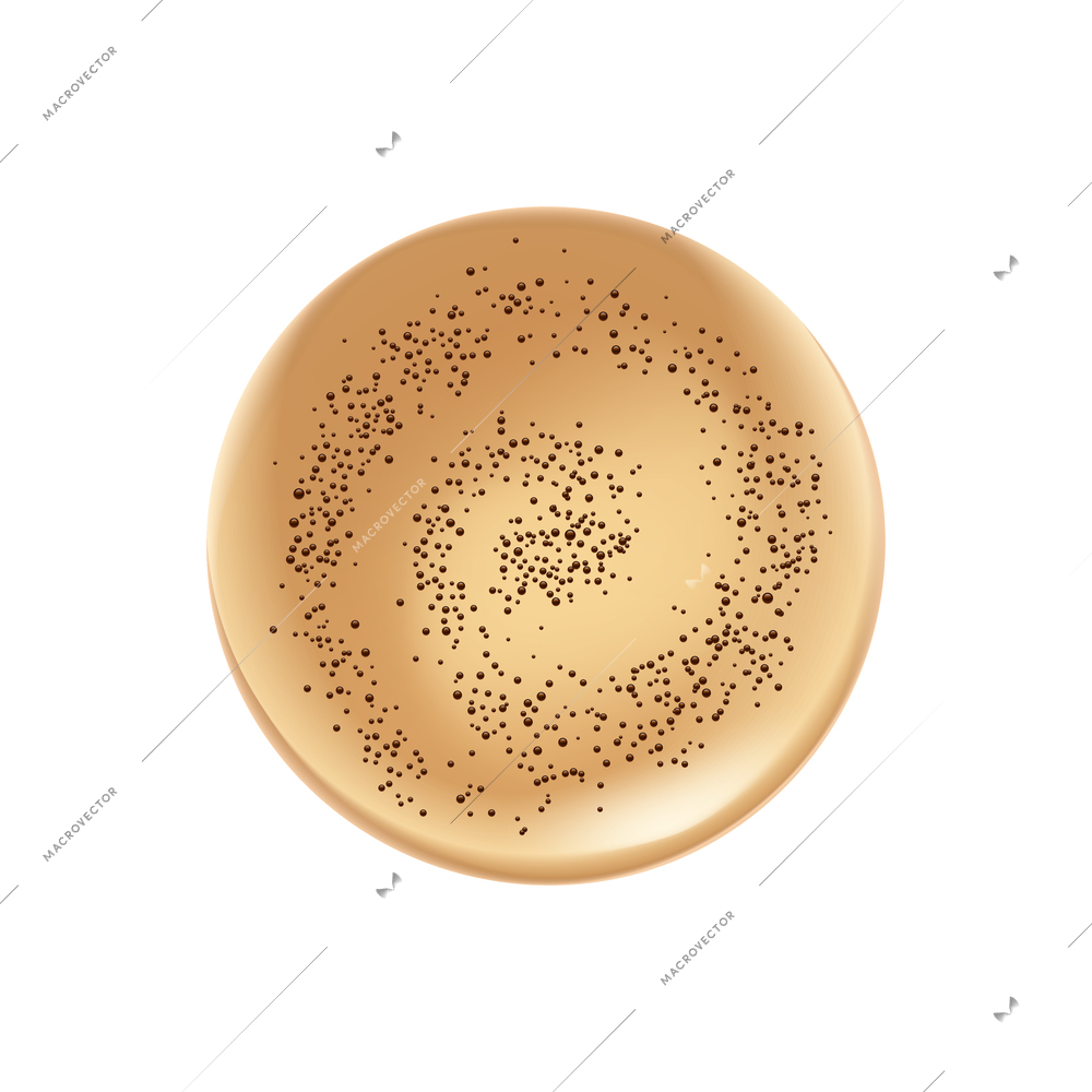 Realistic top view of latte or cappuccino vector illustration