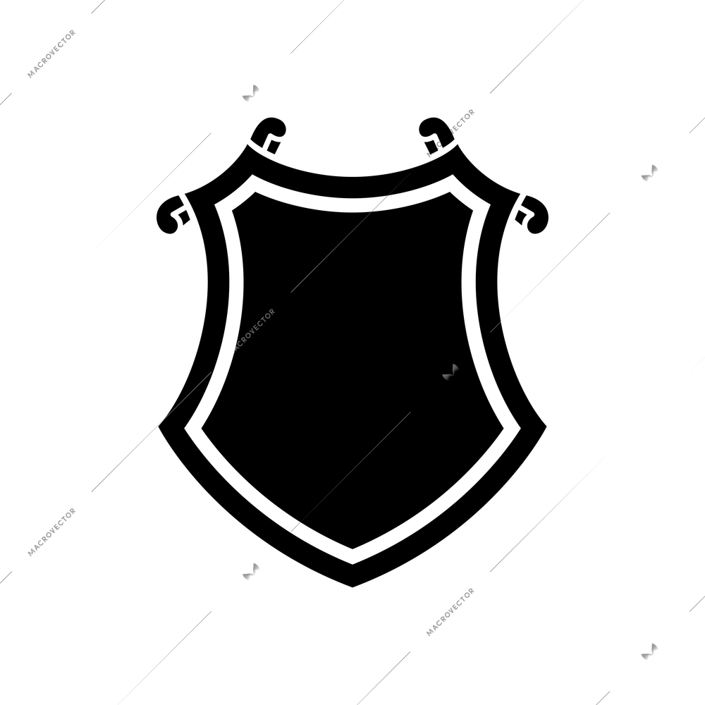 Vintage design element with black shield vector illustration