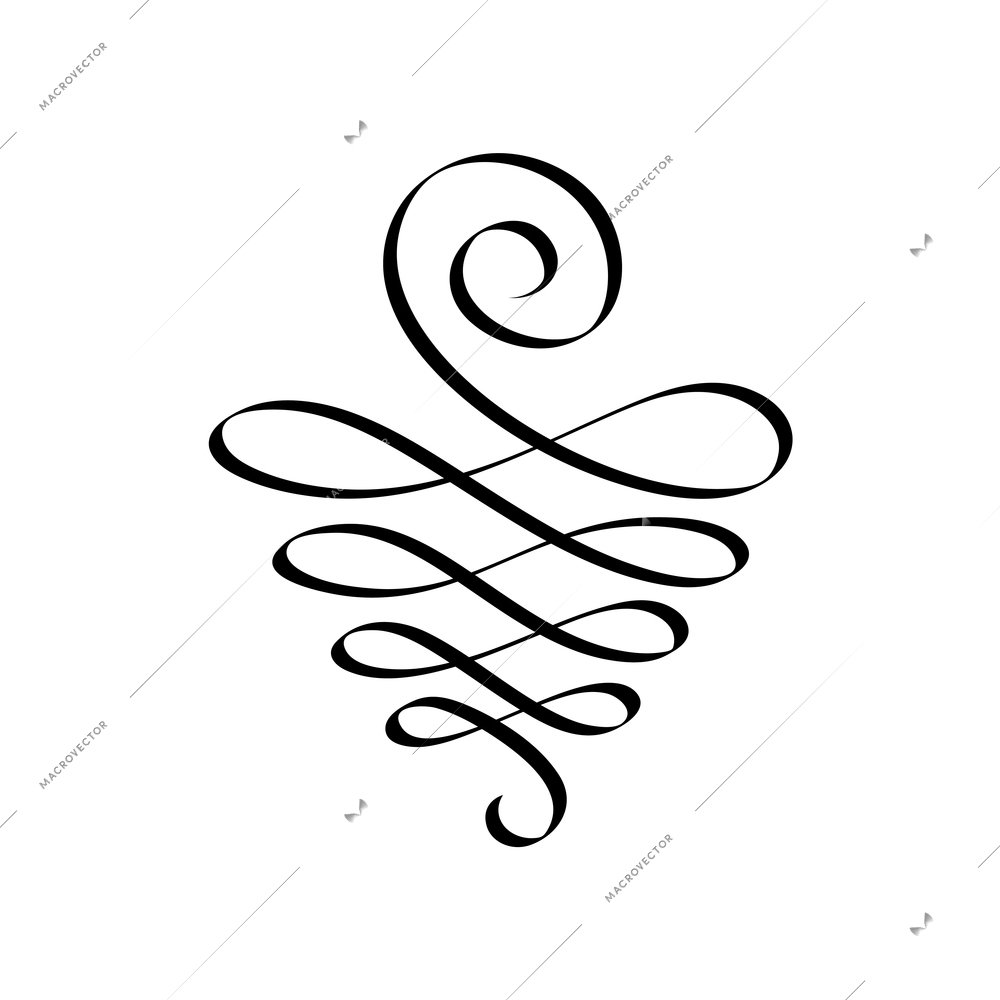 Retro design element with calligraphic swirl vintage vector illustration