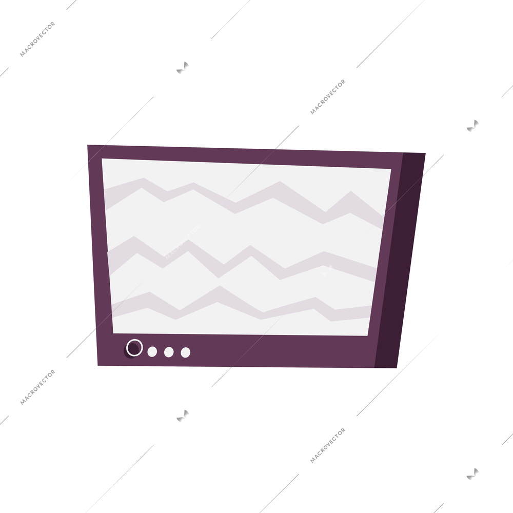 Computer or tv set monitor with no signal flat vector illustration