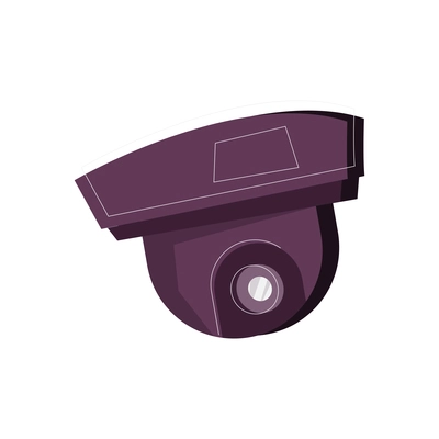 Security service icon with surveillance camera in flat style vector illustration