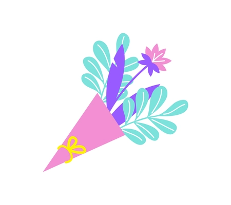 Flat icon with bunch of flowers on blank background vector illustration