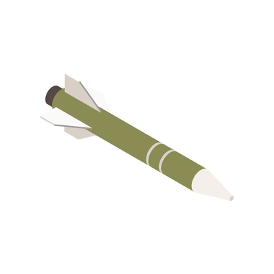Isometric missile icon with mark 54 light weight hybrid torpedo 3d vector illustration