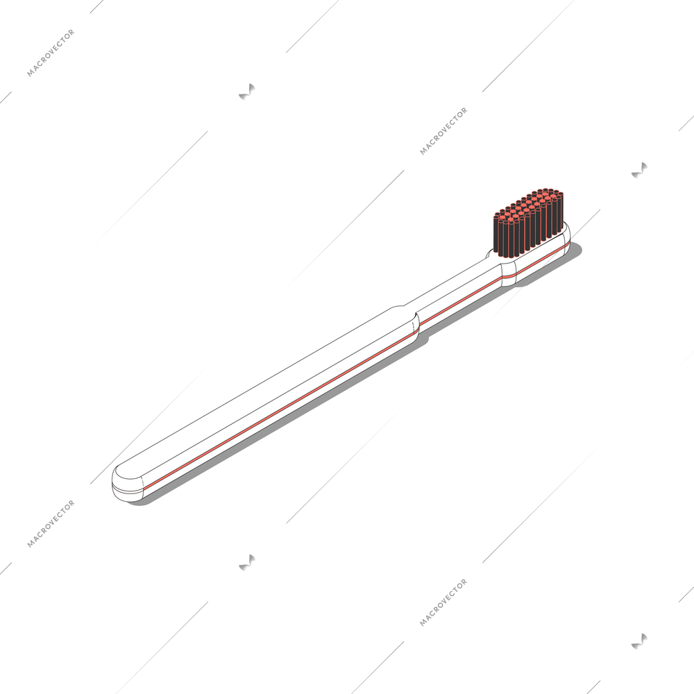 Isometric icon with toothbrush 3d vector illustration