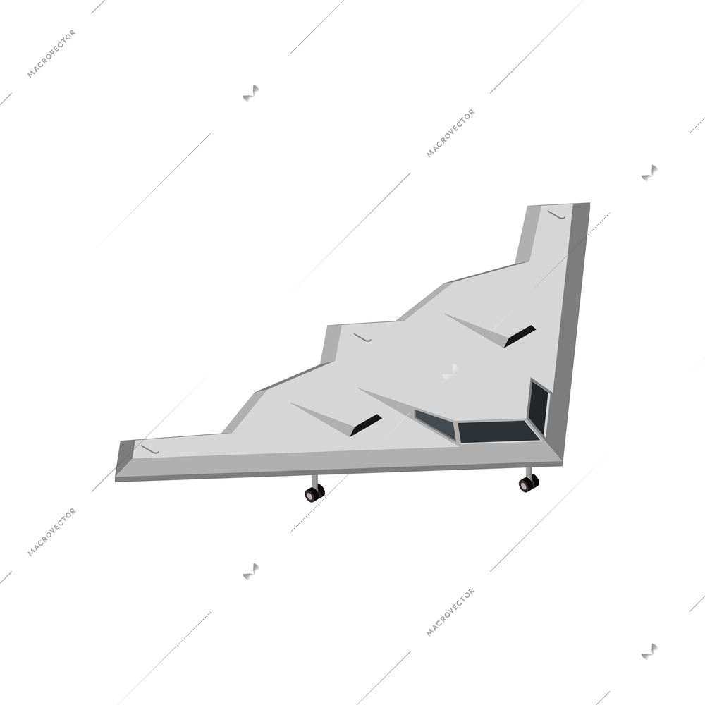 Military plane isometric icon on white background 3d vector illustration