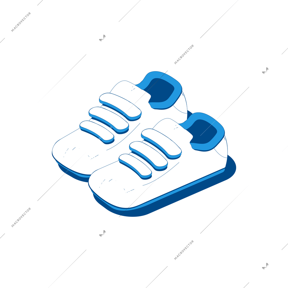 Isometric icon with 3d trainers sneakers sport shoes vector illustration