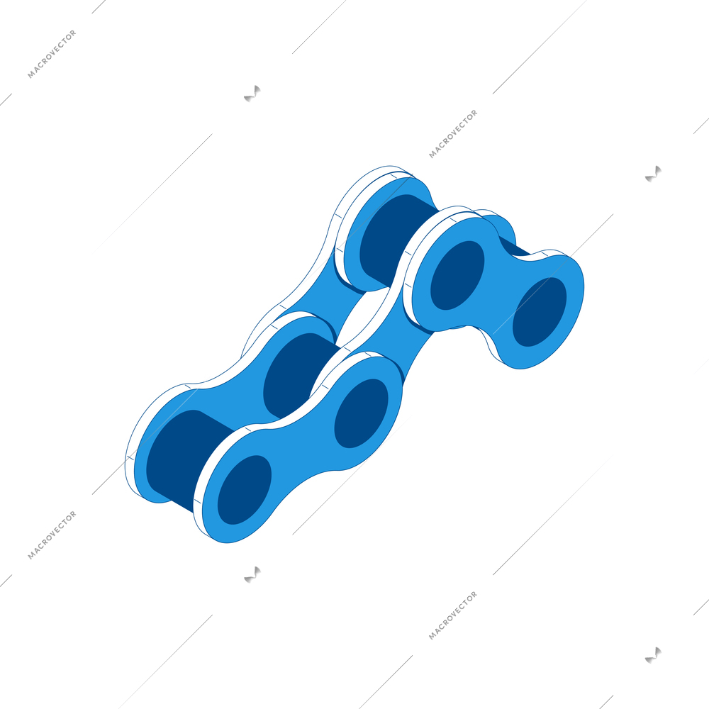 Multi purpose key for repairing bicycles in blue color isometric icon vector illustration