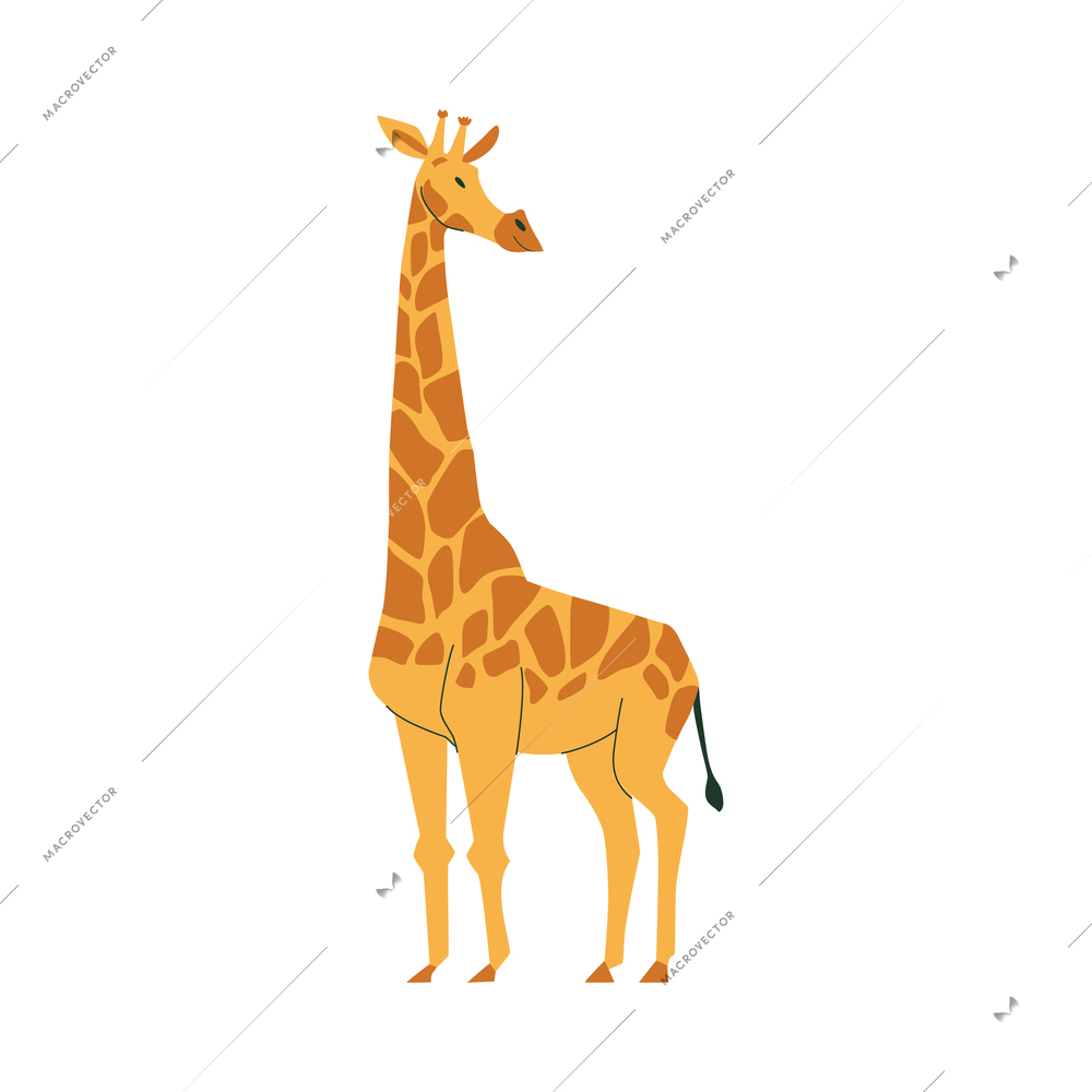 Cute giraffe in flat style vector illustration