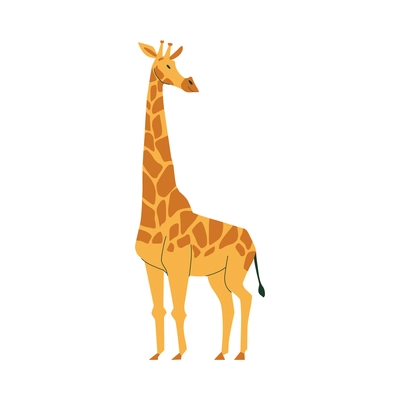 Cute giraffe in flat style vector illustration