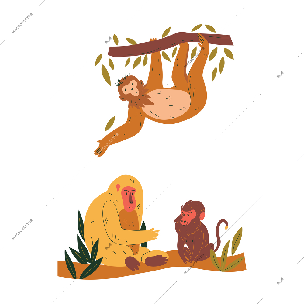 Cartoon Monkey Chimpanzee Hang Down The Tree Royalty Free SVG, Cliparts,  Vectors, and Stock Illustration. Image 126578850.