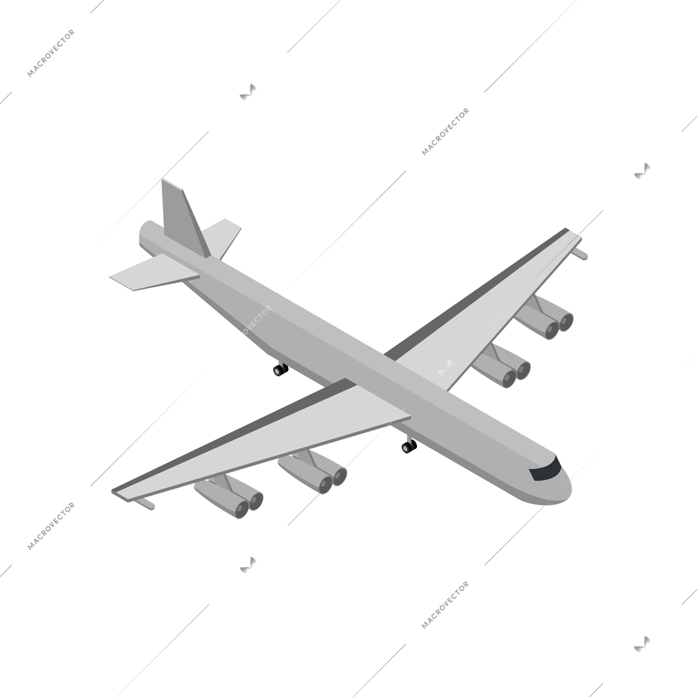 Military air forces isometric icon with fighter plane 3d vector illustration