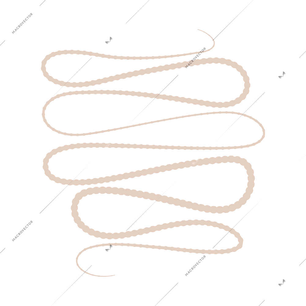 Flat icon with long helminth parasitic worm vector illustration