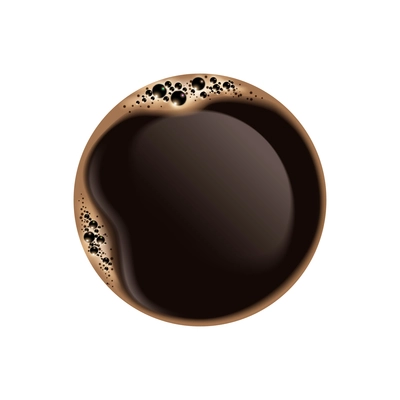 Realistic black coffee top view vector illustration