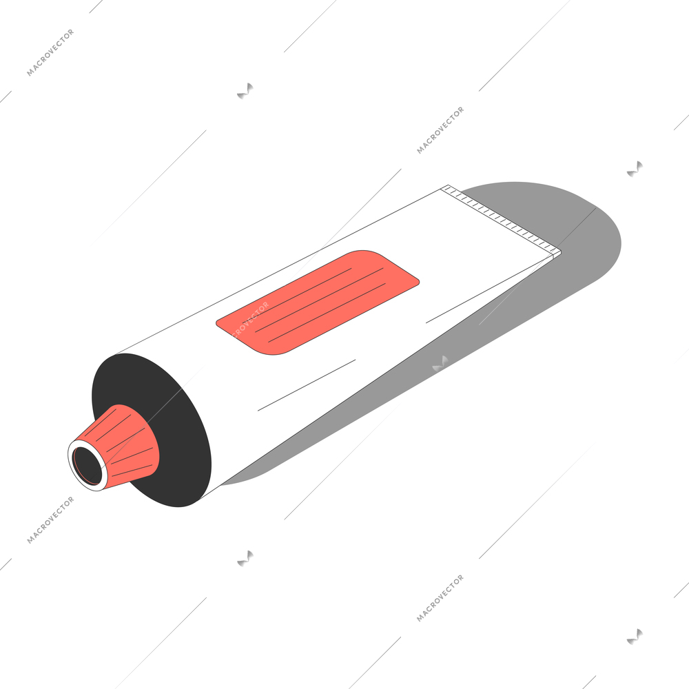 Isometric tube of toothpaste 3d vector illustration