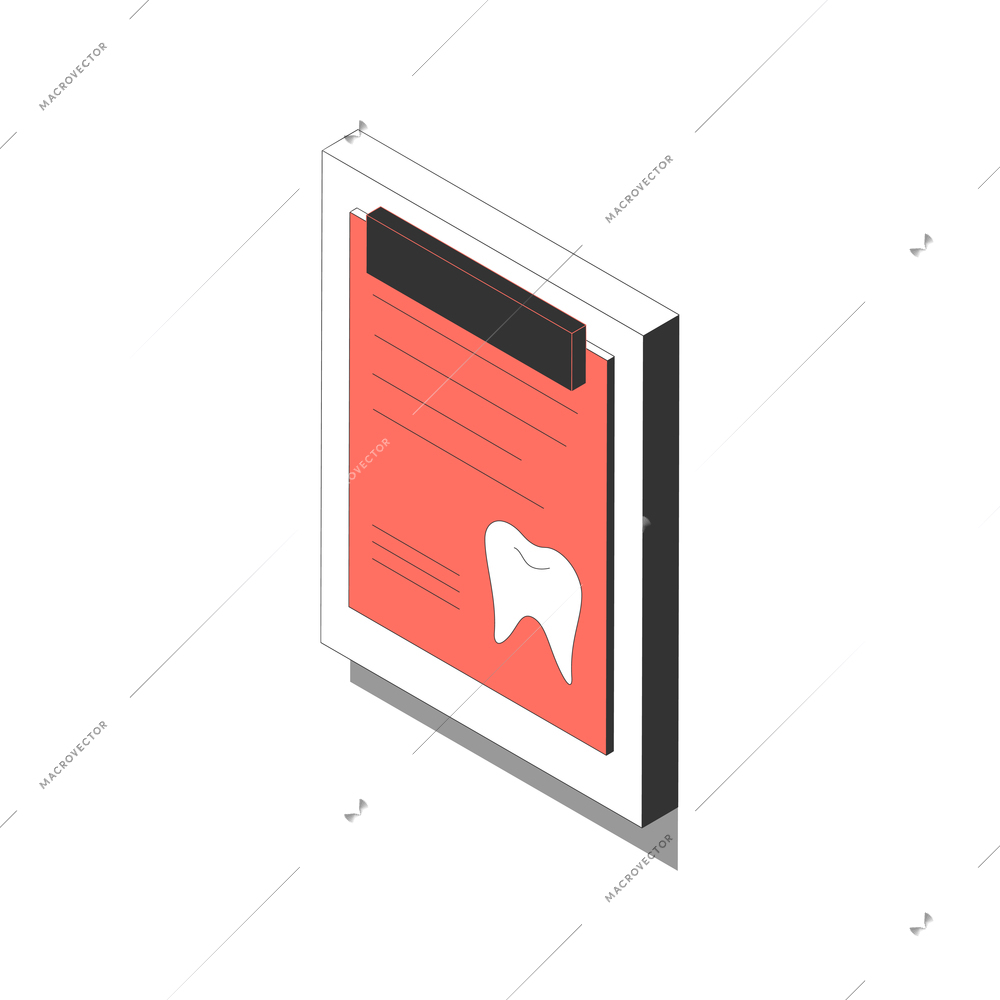 Dental clinic patient record isometric icon 3d vector illustration