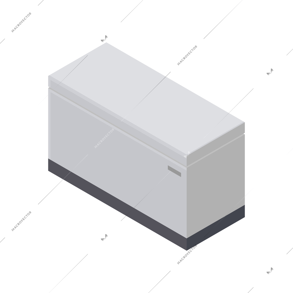 Isometric icon with commercial refrigerator on white background 3d vector illustration