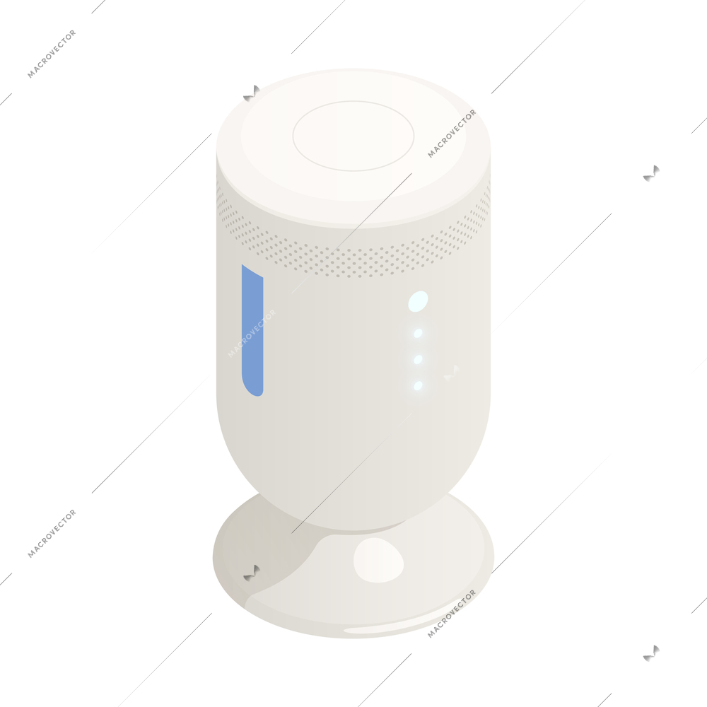 Internet of things isometric icon with 3d white smart speaker vector illustration